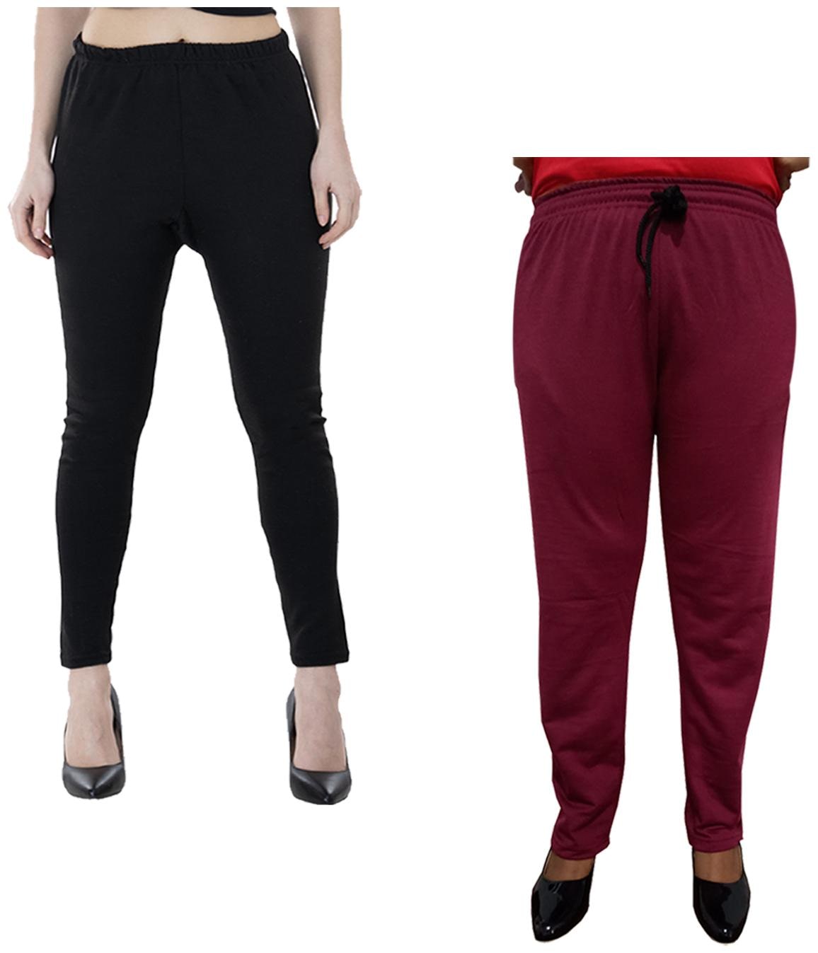

Indiweaves Women Regular fit Fleece Solid Track pants - Multi