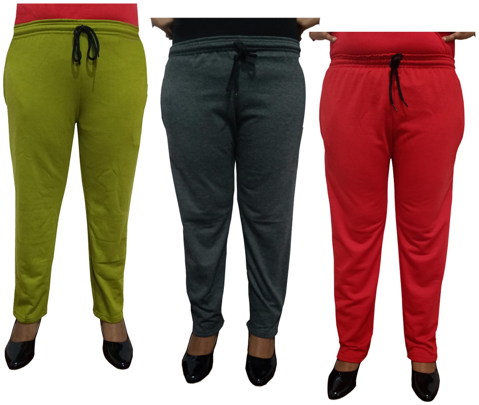 

Indiweaves Women Regular fit Fleece Solid Track pants - Multi