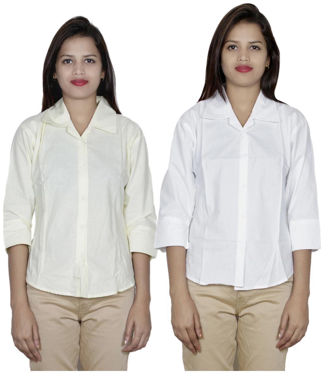 

Indiweaves Women Multi Solid Regular Fit Shirt