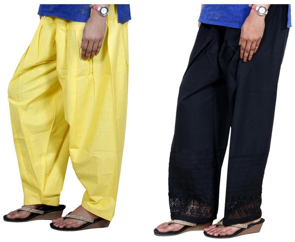 

Indiweaves Cotton Salwar - Yellow