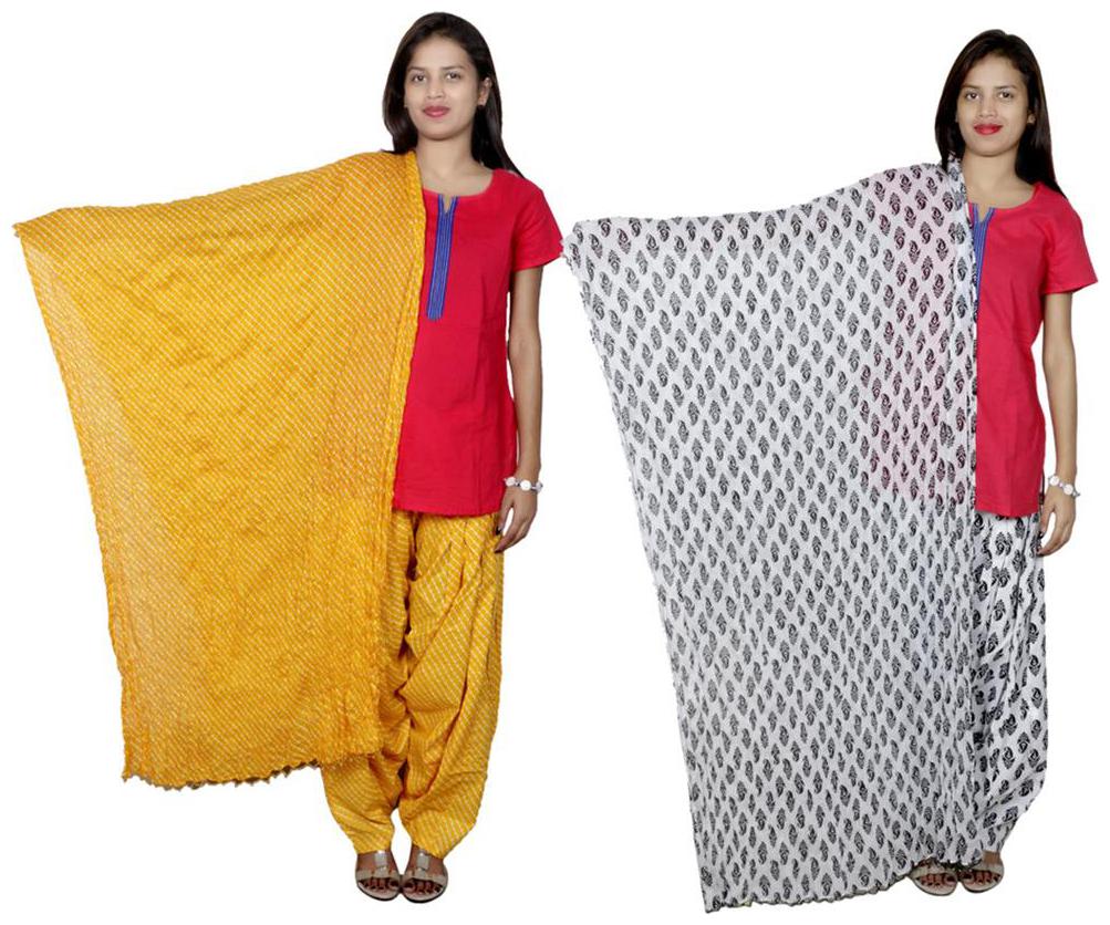 

Indiweaves Cotton Patiala Salwar With Dupatta Combo