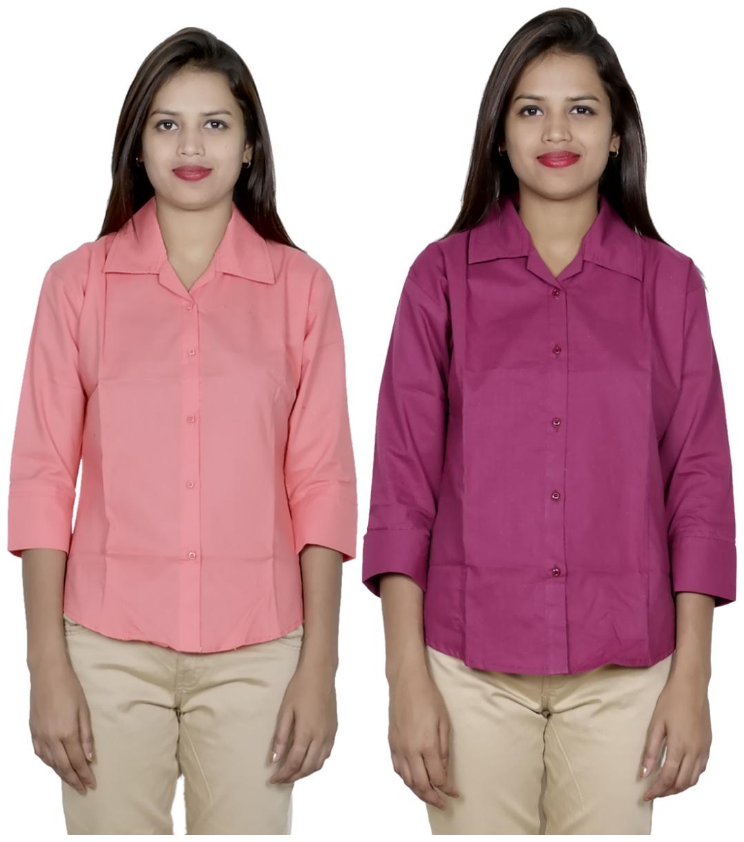 

Indiweaves Women Orange Solid Regular Fit Shirt