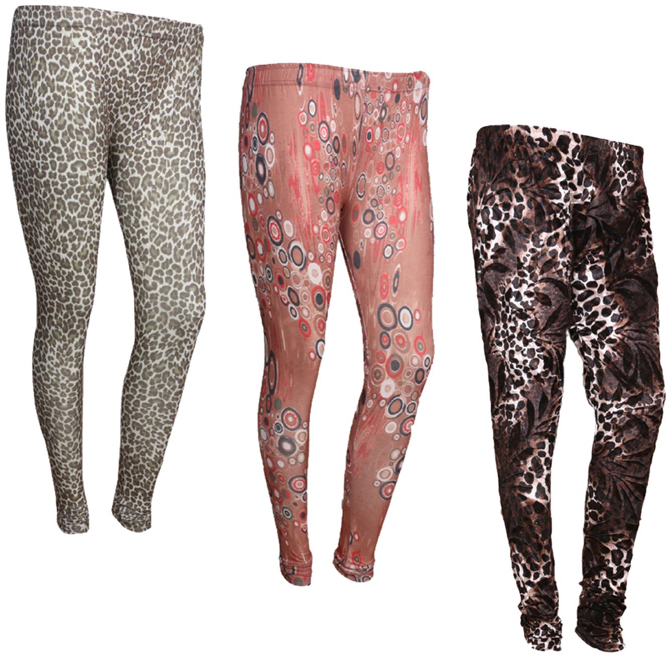 

IndiWeaves Women Cotton Printed Legging and Velvet Printed Leggings (Pack of 3)