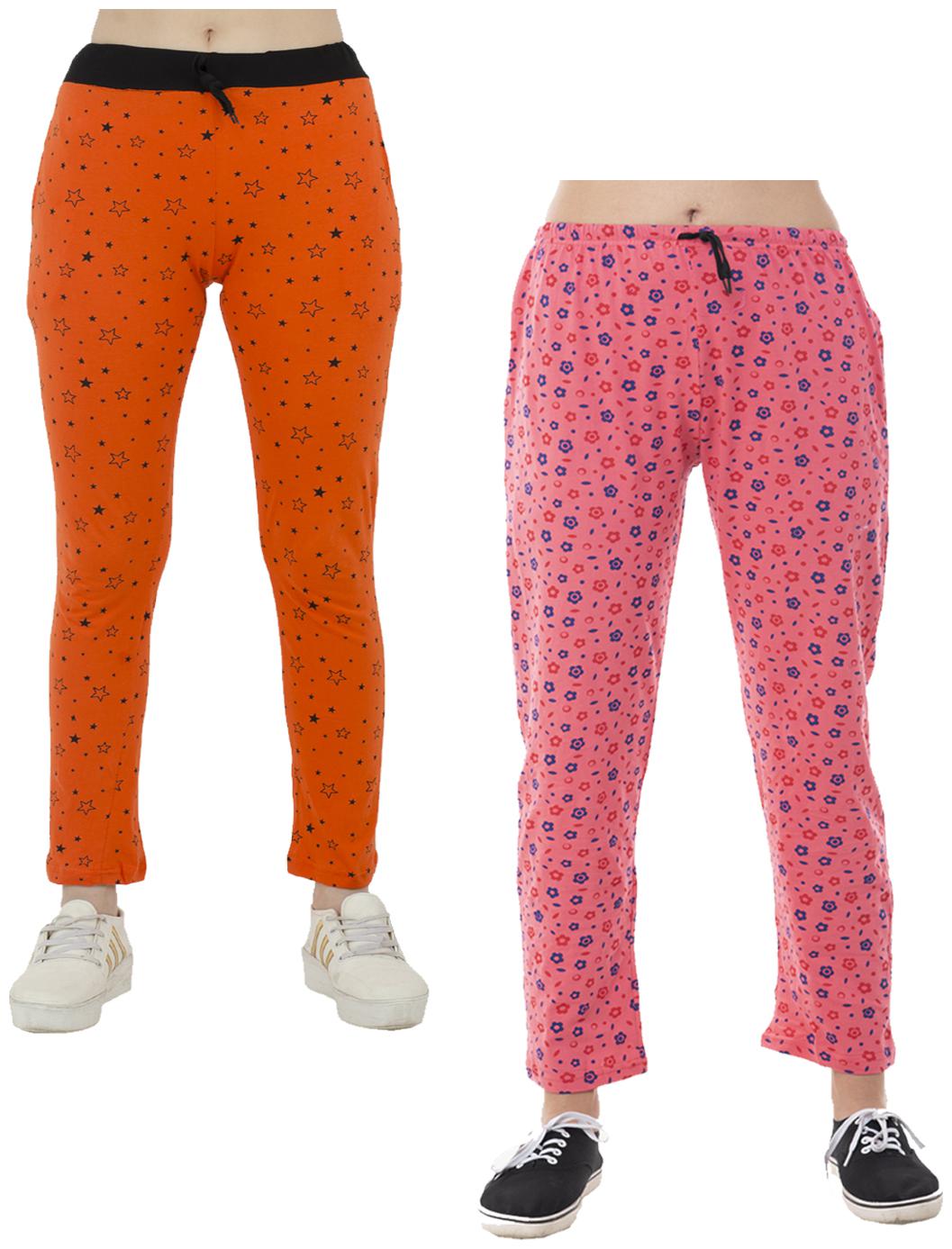 

Indiweaves Women Regular fit Cotton Printed Track pants - Multi