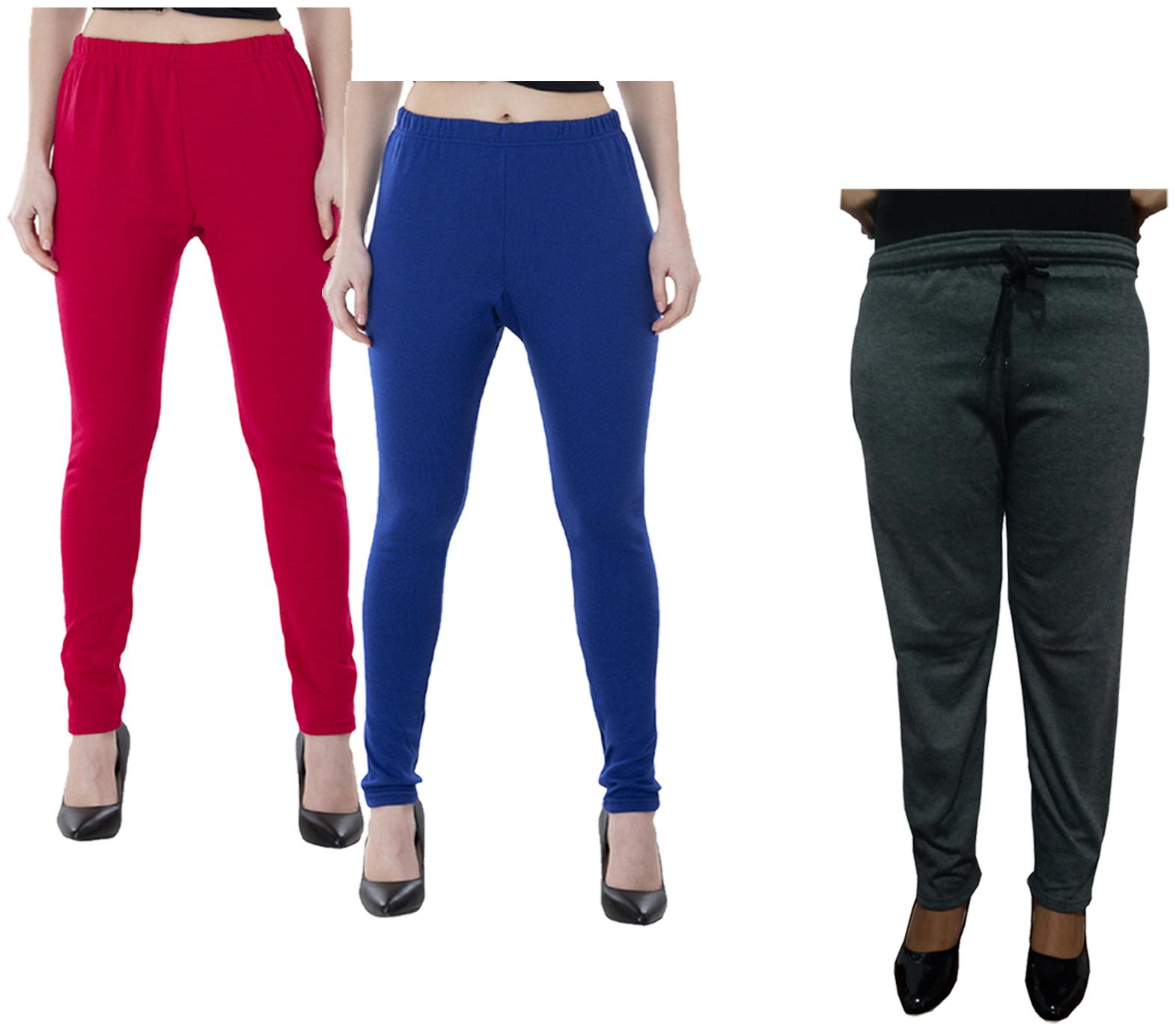 

Indiweaves Women Regular fit Fleece Solid Track pants - Multi