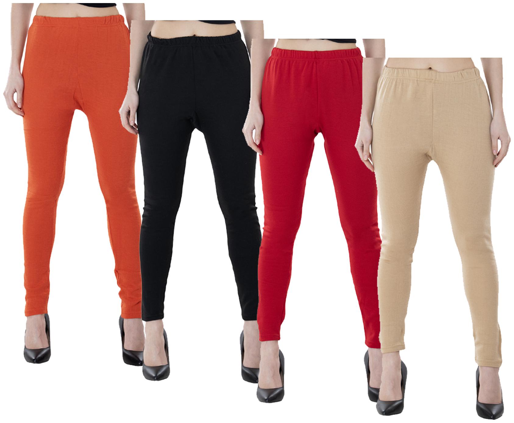 

IndiWeaves Women Warm Wollen Lycra Legging (Pack of 4)