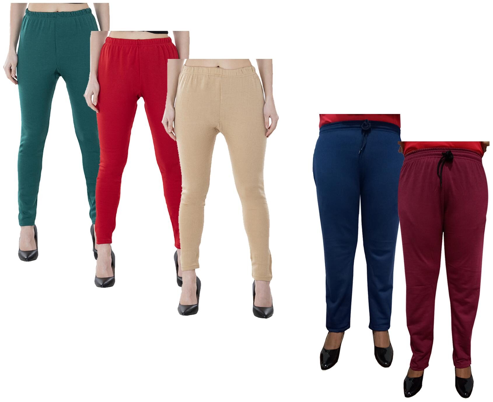 

Indiweaves Women Regular fit Fleece Solid Track pants - Multi