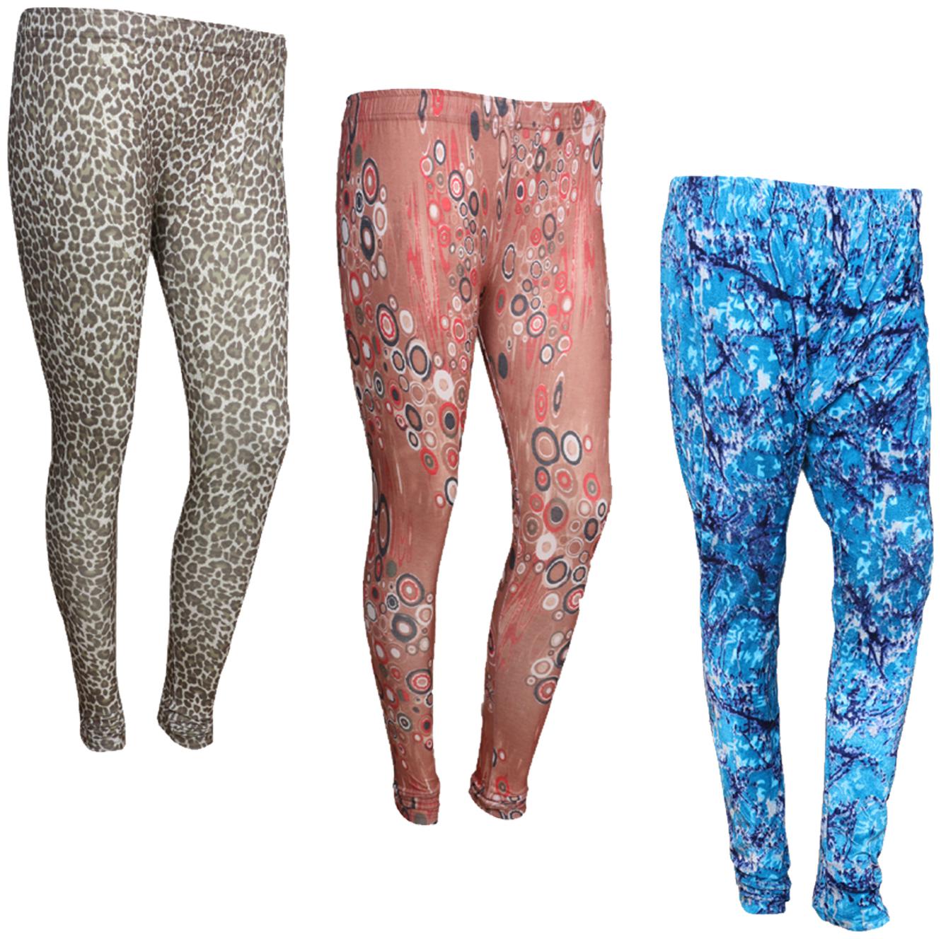 

IndiWeaves Women Cotton Printed Legging and Velvet Printed Leggings (Pack of 3)