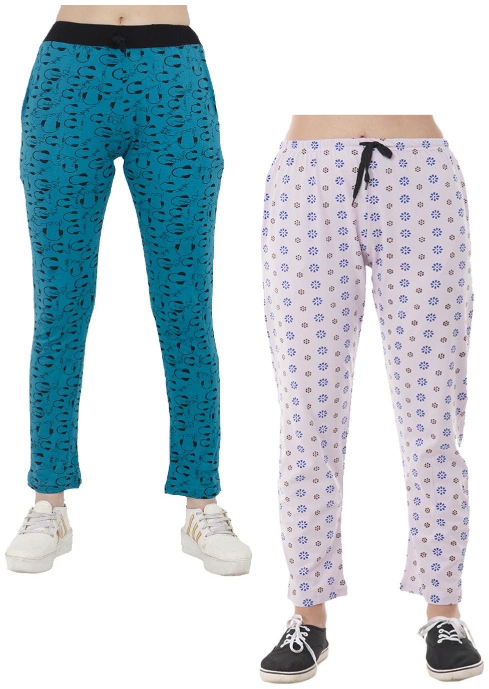 

Indiweaves Women Regular fit Cotton Printed Track pants - Multi