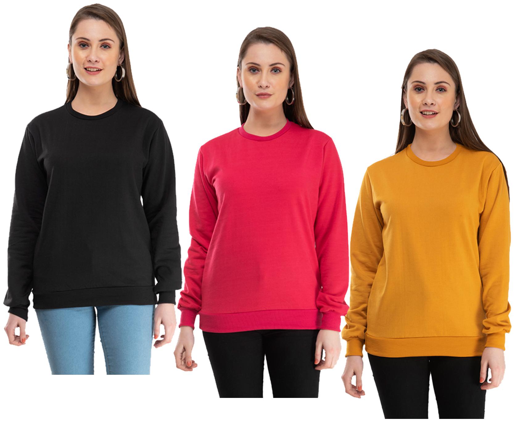 

Indiweaves Women Solid Sweatshirt - Multi