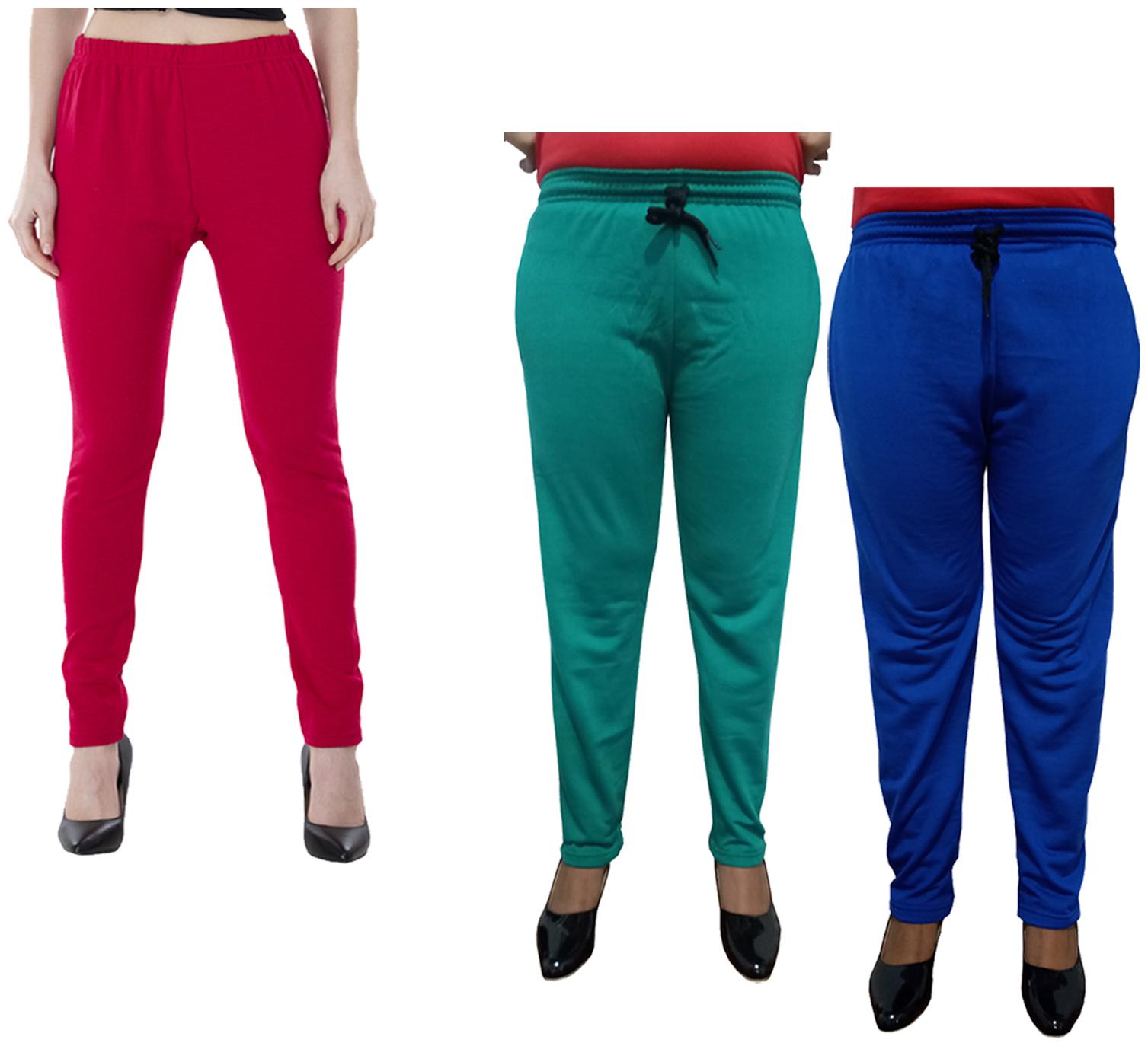 

Indiweaves Women Regular fit Fleece Solid Track pants - Multi