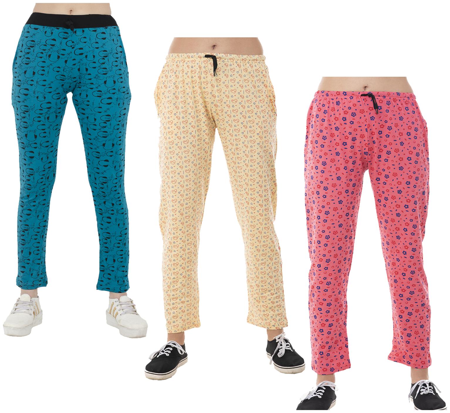 

Indiweaves Women Regular fit Cotton Printed Track pants - Multi