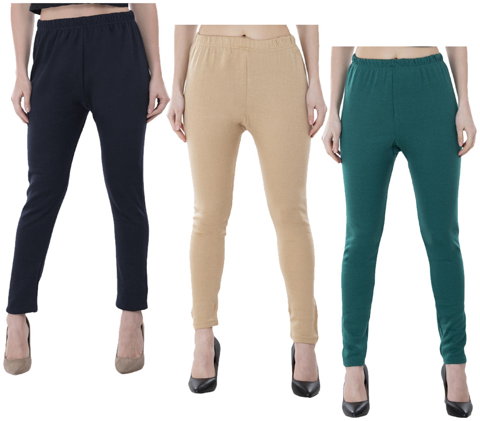 

IndiWeaves Women Warm Wollen Lycra Legging (Pack of 3)