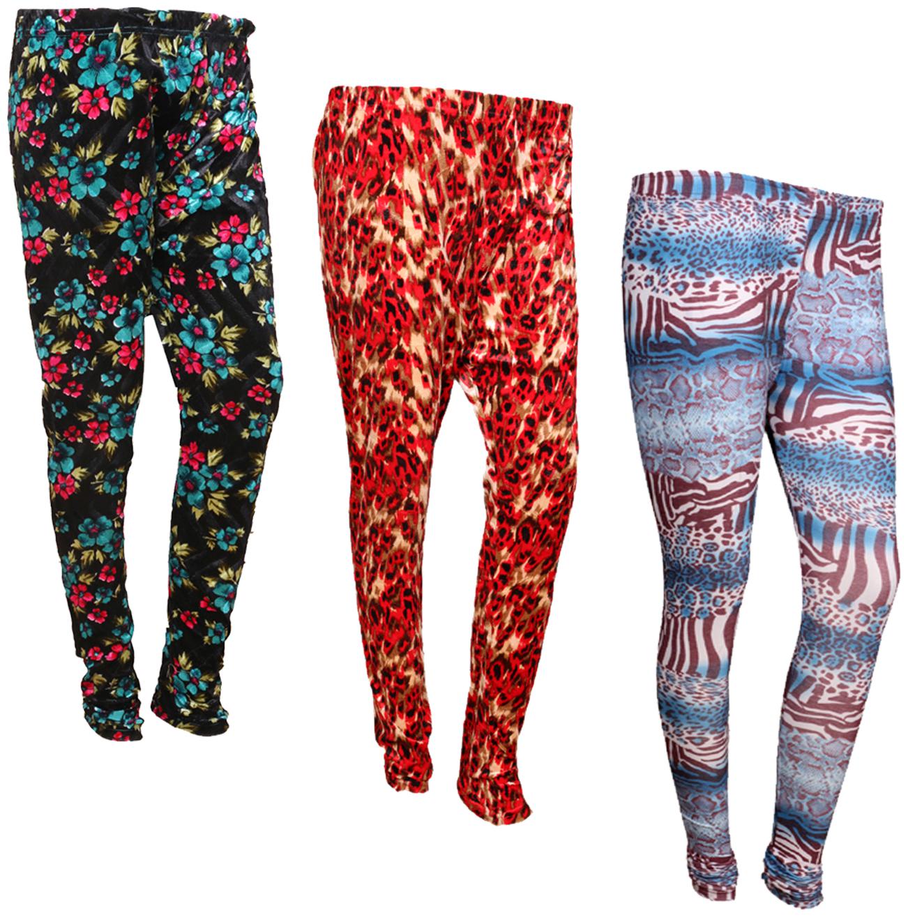 

IndiWeaves Women Cotton Printed Legging and Velvet Printed Leggings (Pack of 3)