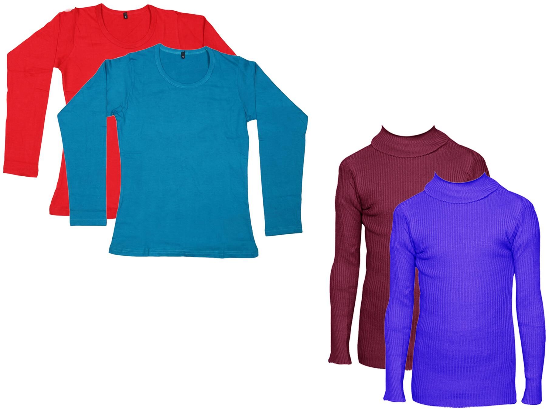

Indiweaves Women Purple Regular fit Round neck Cotton T shirt