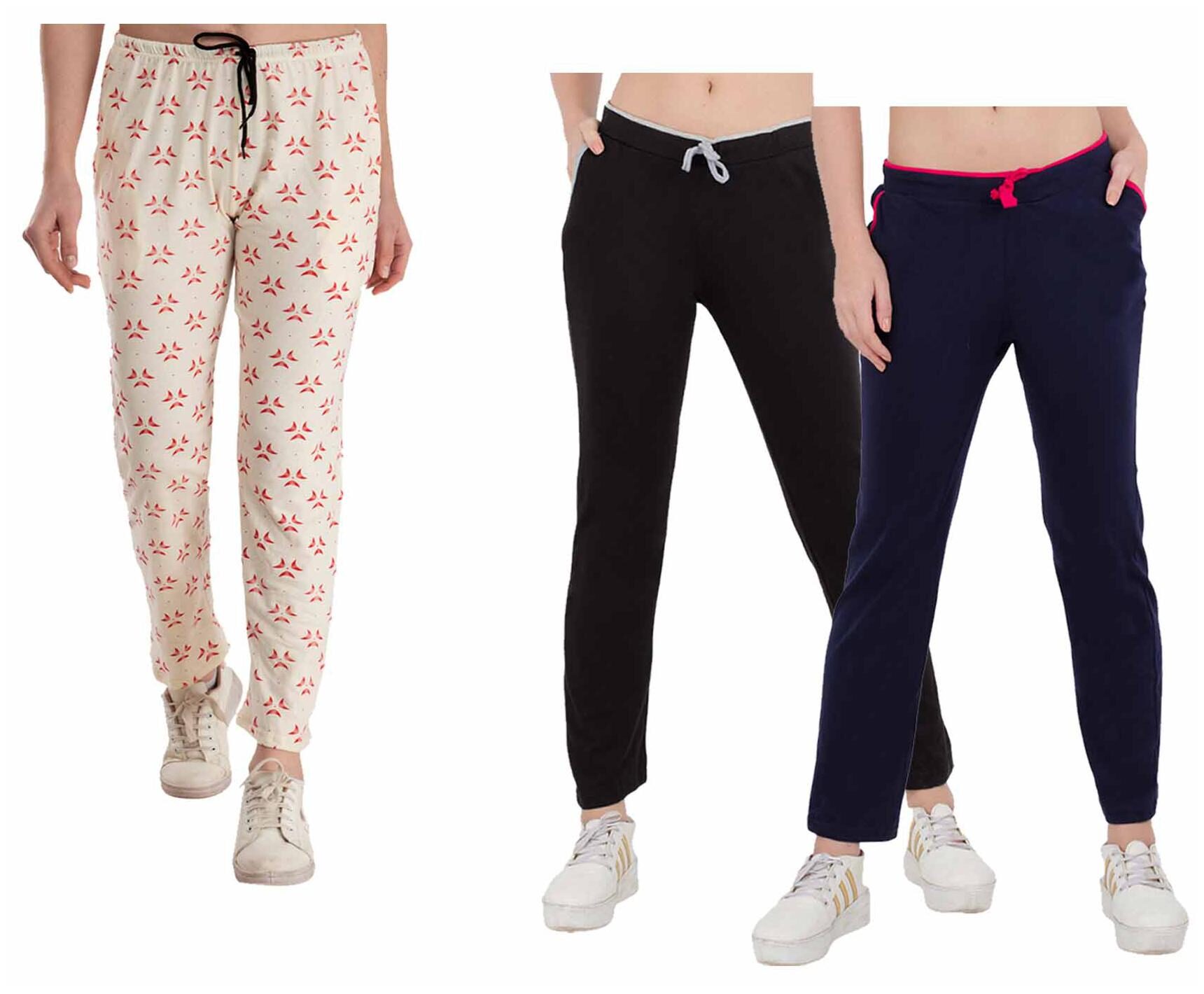 

Indiweaves Women Regular fit Cotton Printed Track pants - Multi