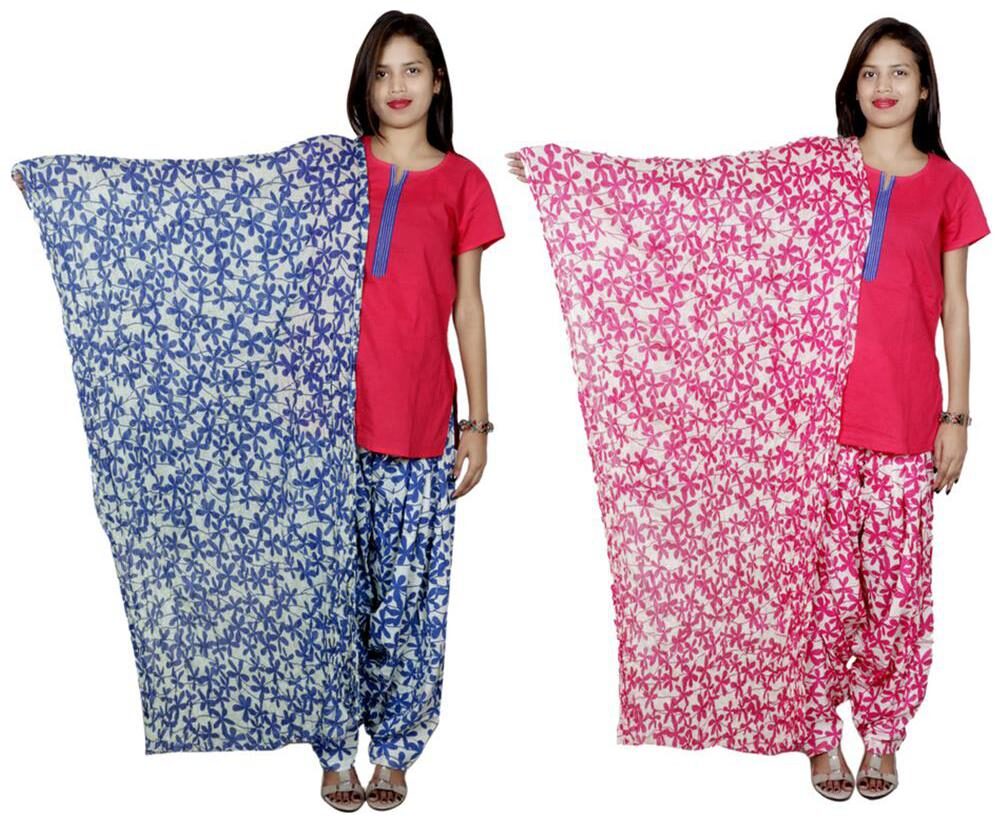 

Indiweaves Cotton Patiala Salwar With Dupatta Combo