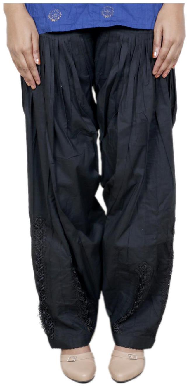 

Indiweaves Cotton Patiala - Black