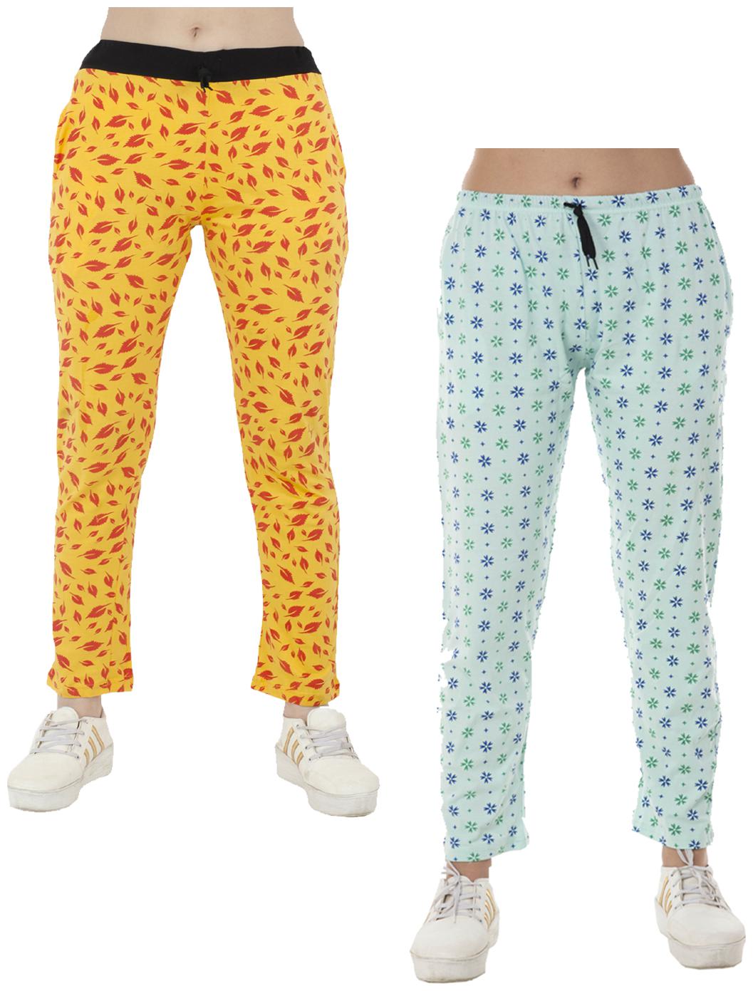 

Indiweaves Women Regular fit Cotton Printed Track pants - Multi