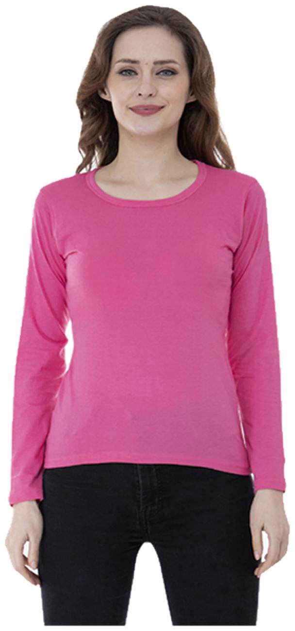 

Indiweaves Women Pink Regular fit Round neck Cotton T shirt