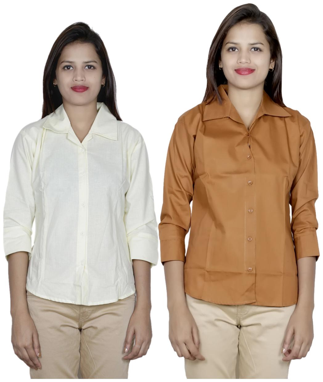 

Indiweaves Women Multi Solid Regular Fit Shirt