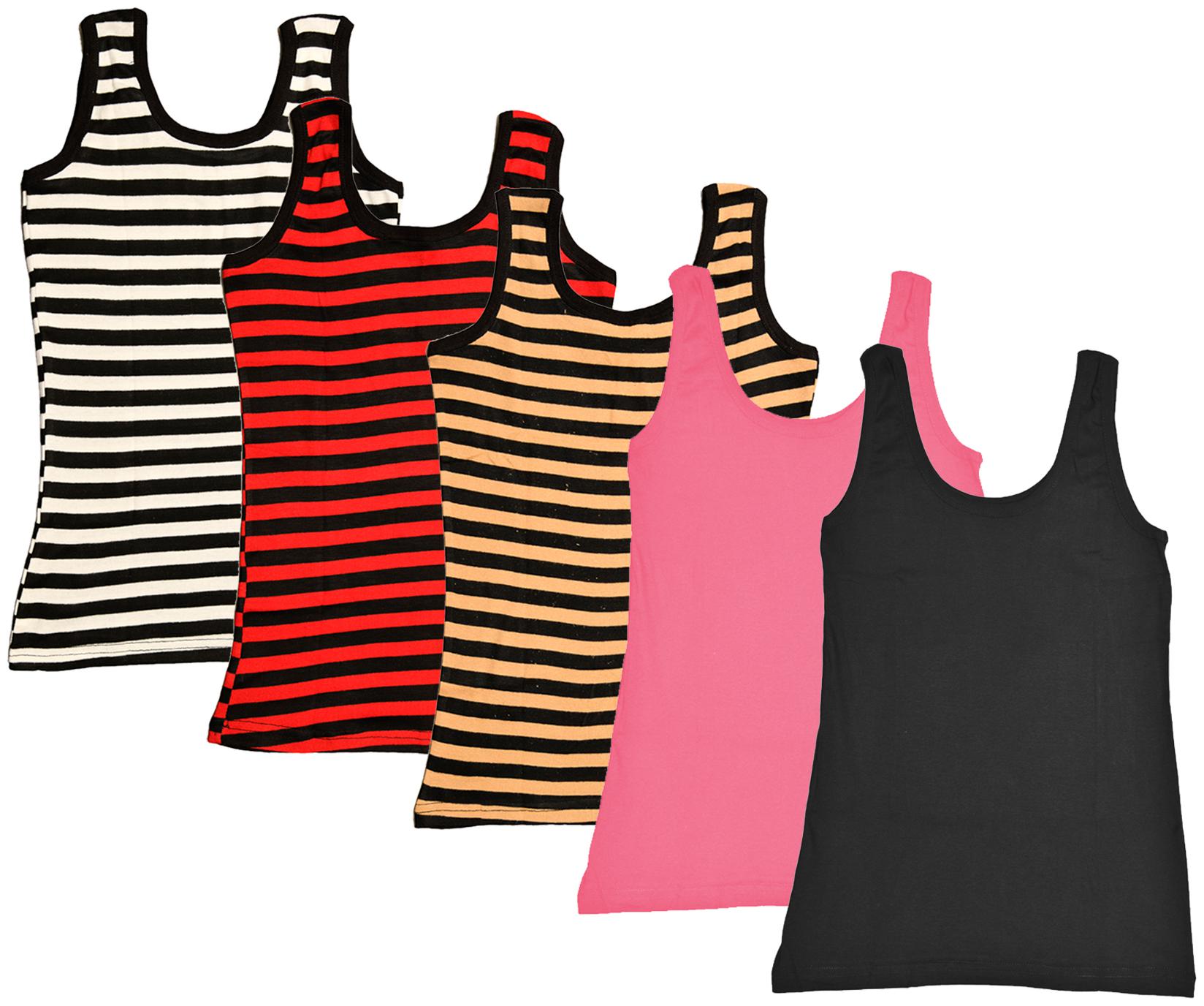 

Indiweaves Women Multi Regular fit U neck Cotton Tank top