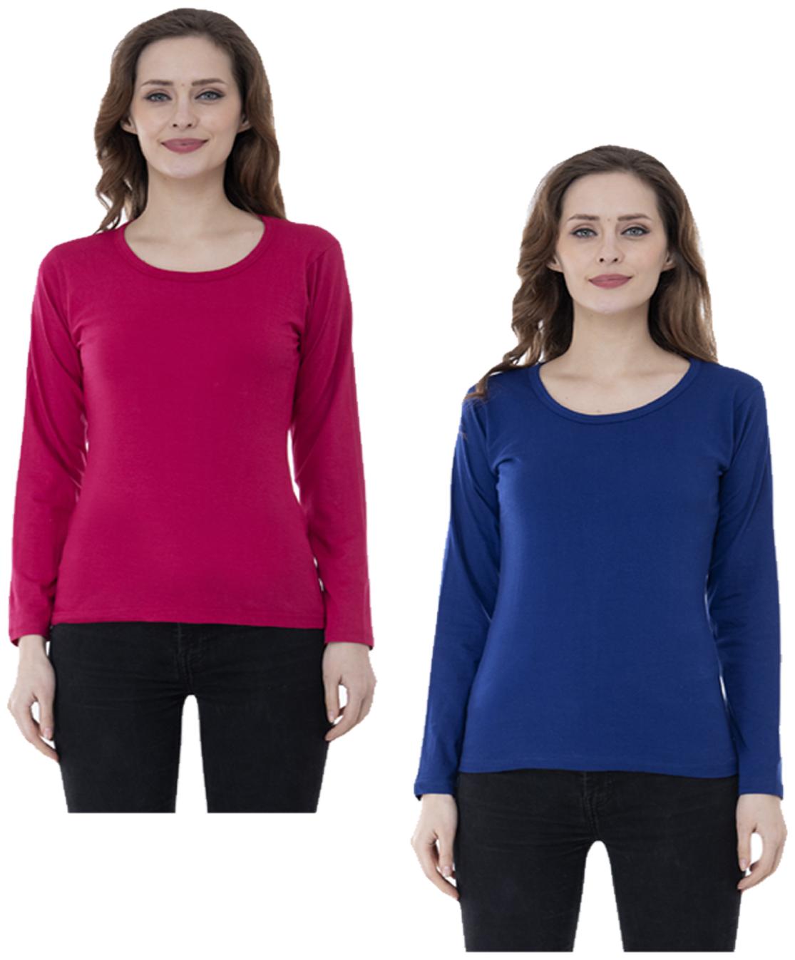 

Indiweaves Women Multi Regular fit Round neck Cotton T shirt