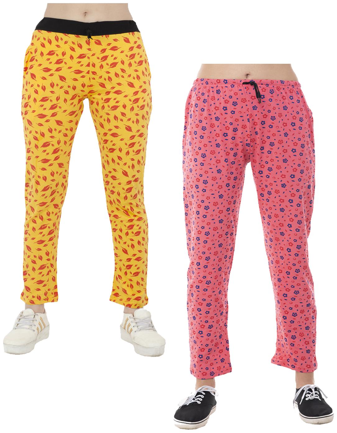 

Indiweaves Women Regular fit Cotton Printed Track pants - Multi