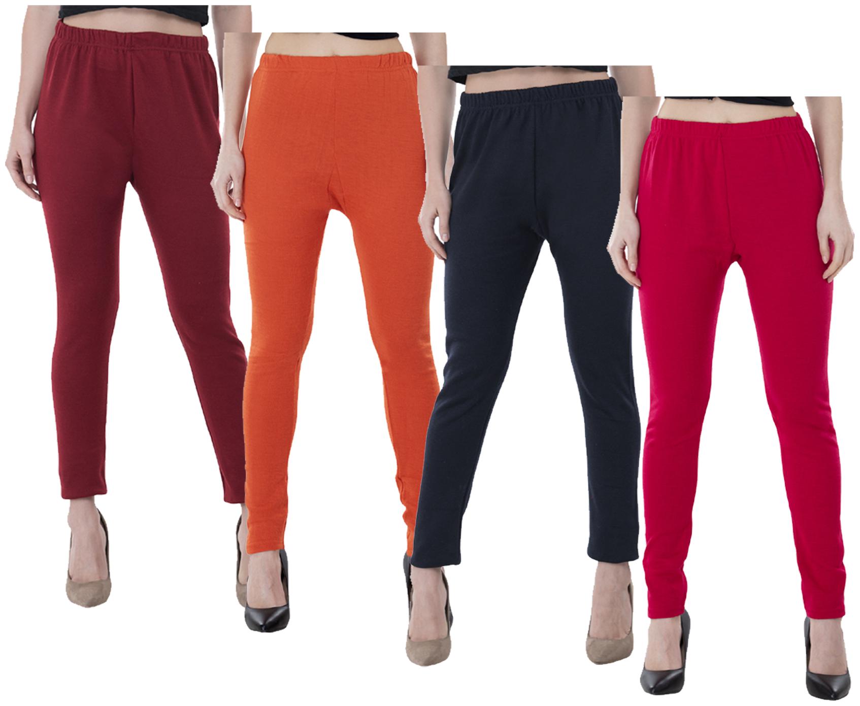 

IndiWeaves Women Warm Wollen Lycra Legging (Pack of 4)
