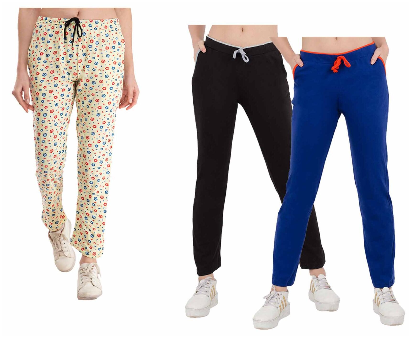

Indiweaves Women Regular fit Cotton Printed Track pants - Multi