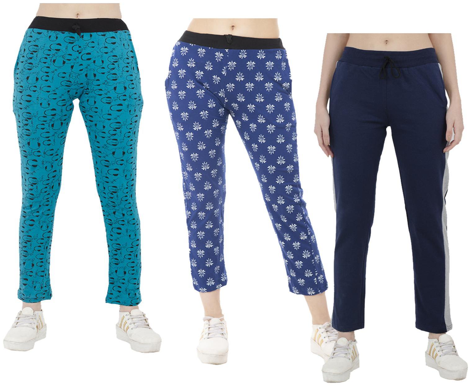 

Indiweaves Women Regular fit Polyester Printed Track pants - Multi
