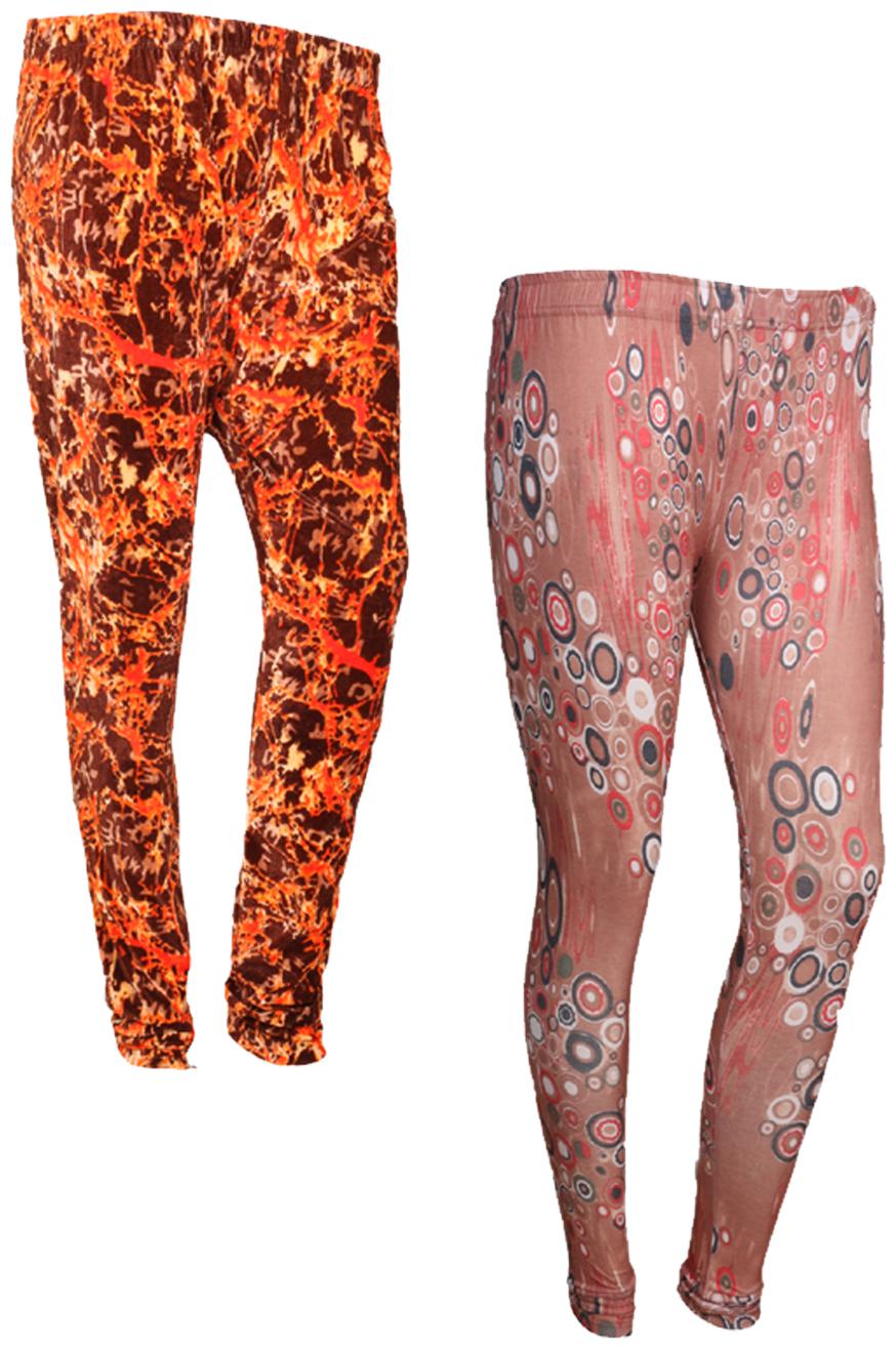 

IndiWeaves Women Cotton Printed Legging and Velvet Printed Leggings (Pack of 2)