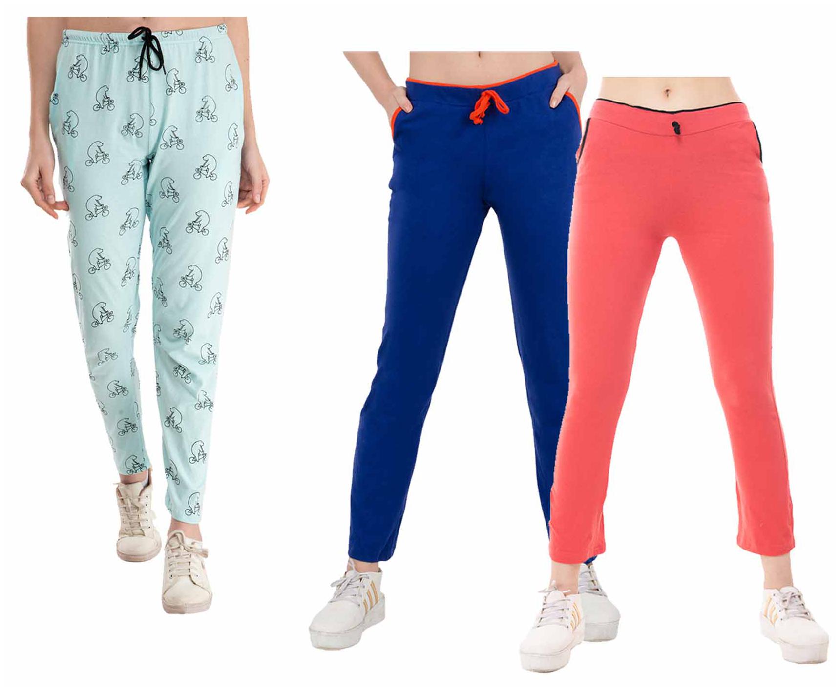 

Indiweaves Women Regular fit Cotton Printed Track pants - Multi