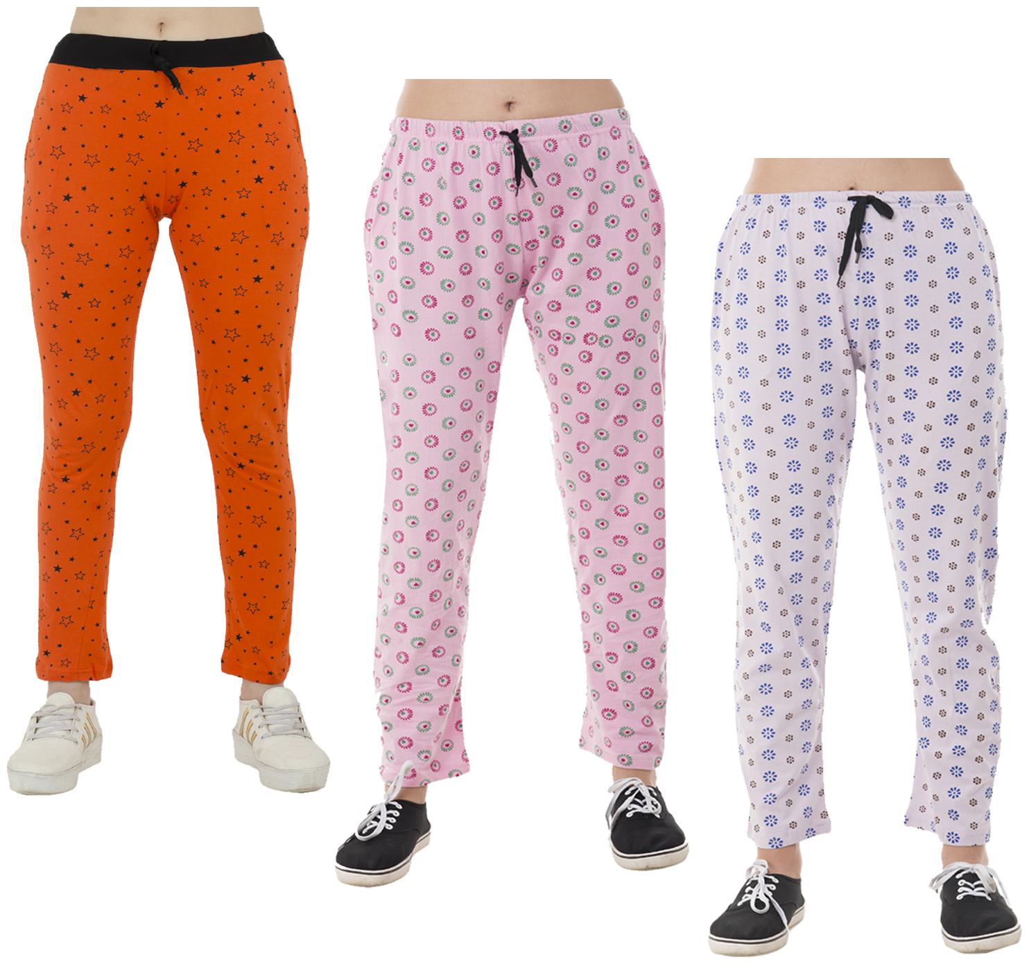 

Indiweaves Women Regular fit Cotton Printed Track pants - Multi