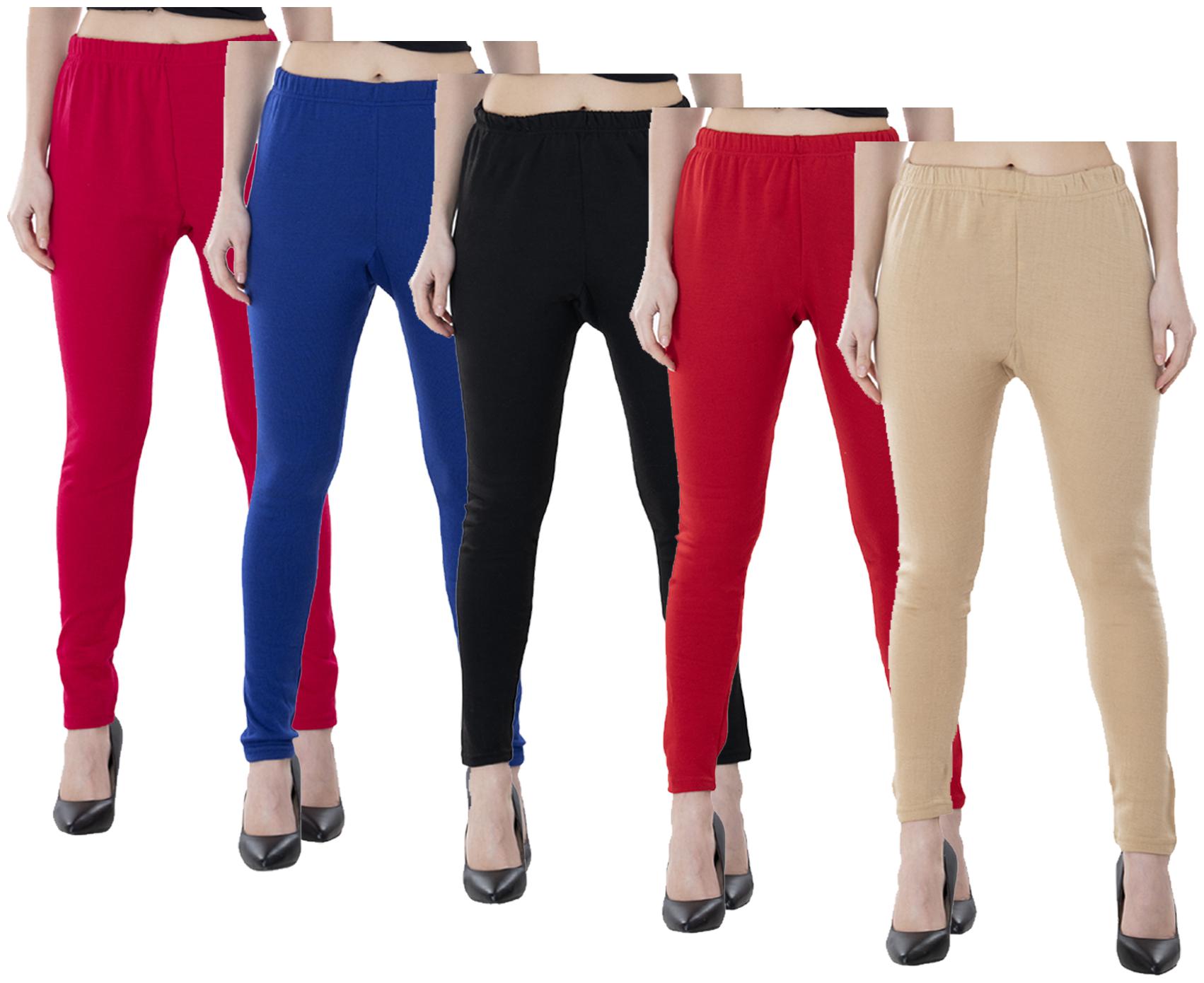 

IndiWeaves Women Warm Wollen Lycra Legging (Pack of 5)