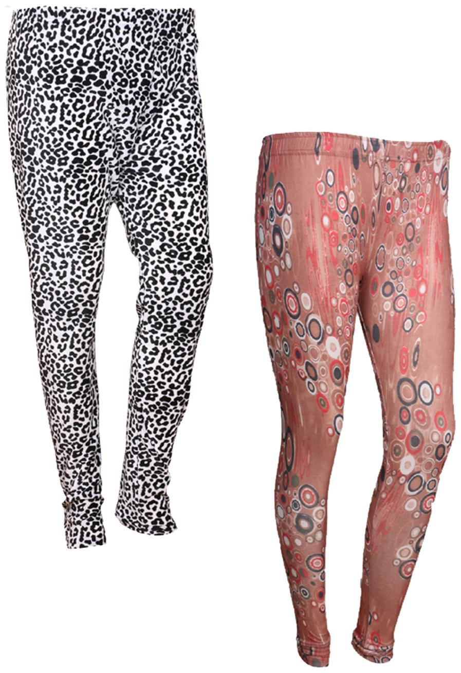 

IndiWeaves Women Cotton Printed Legging and Velvet Printed Leggings (Pack of 2)