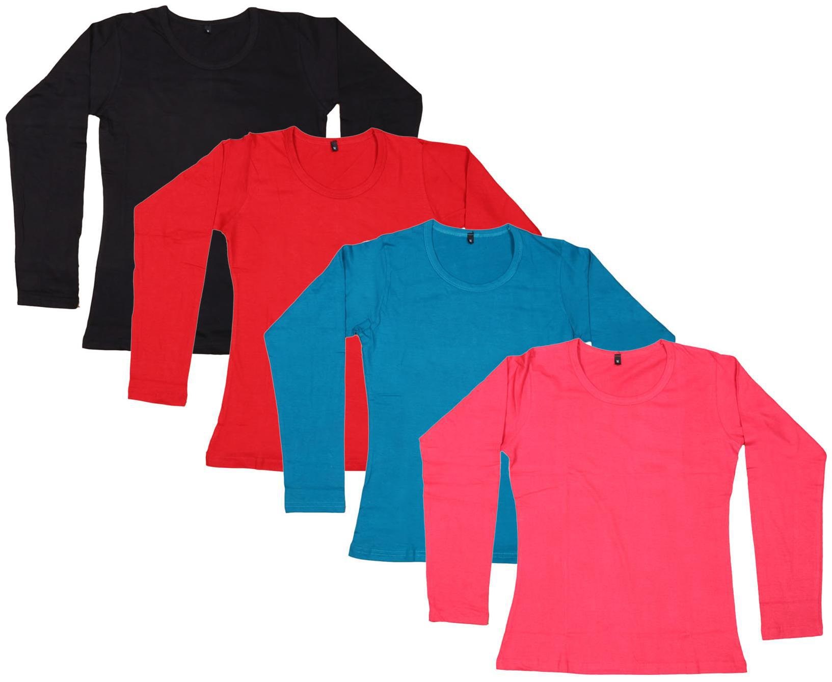 

Indiweaves Women Multi Regular fit Round neck Cotton T shirt
