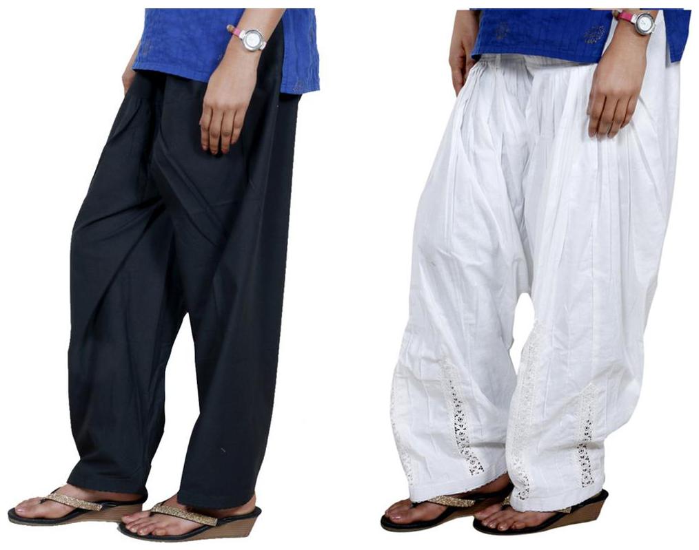 

Indiweaves Cotton Patiala - White