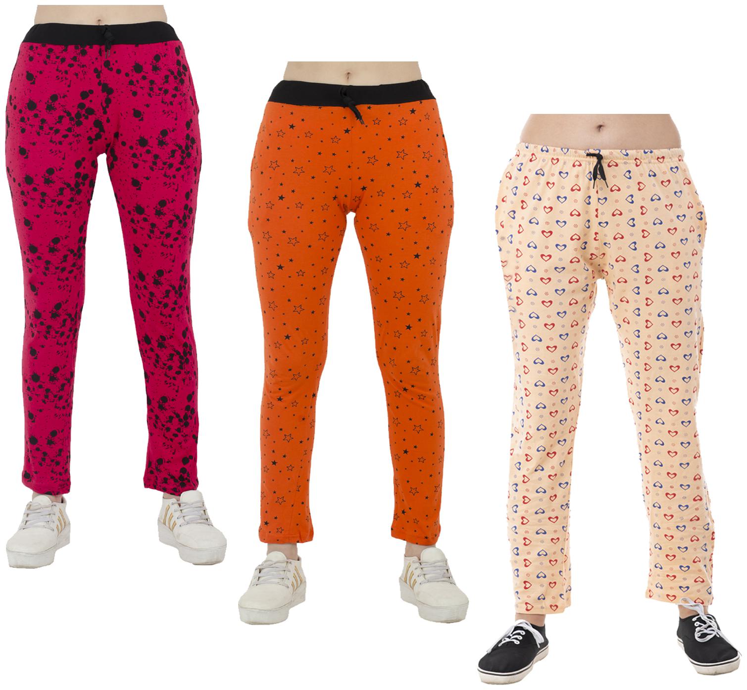 

Indiweaves Women Regular fit Cotton Printed Track pants - Multi