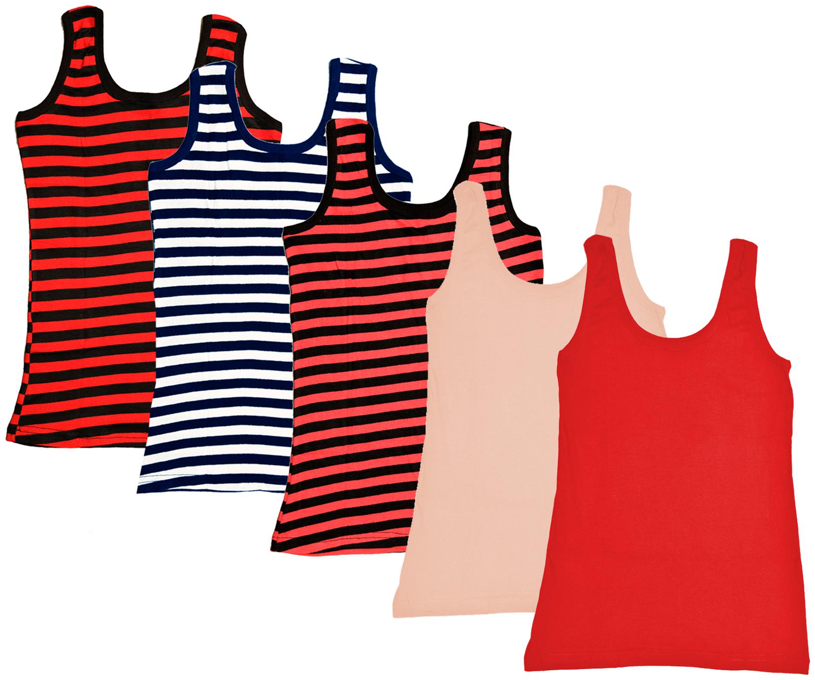 

Indiweaves Women Multi Regular fit U neck Cotton Tank top