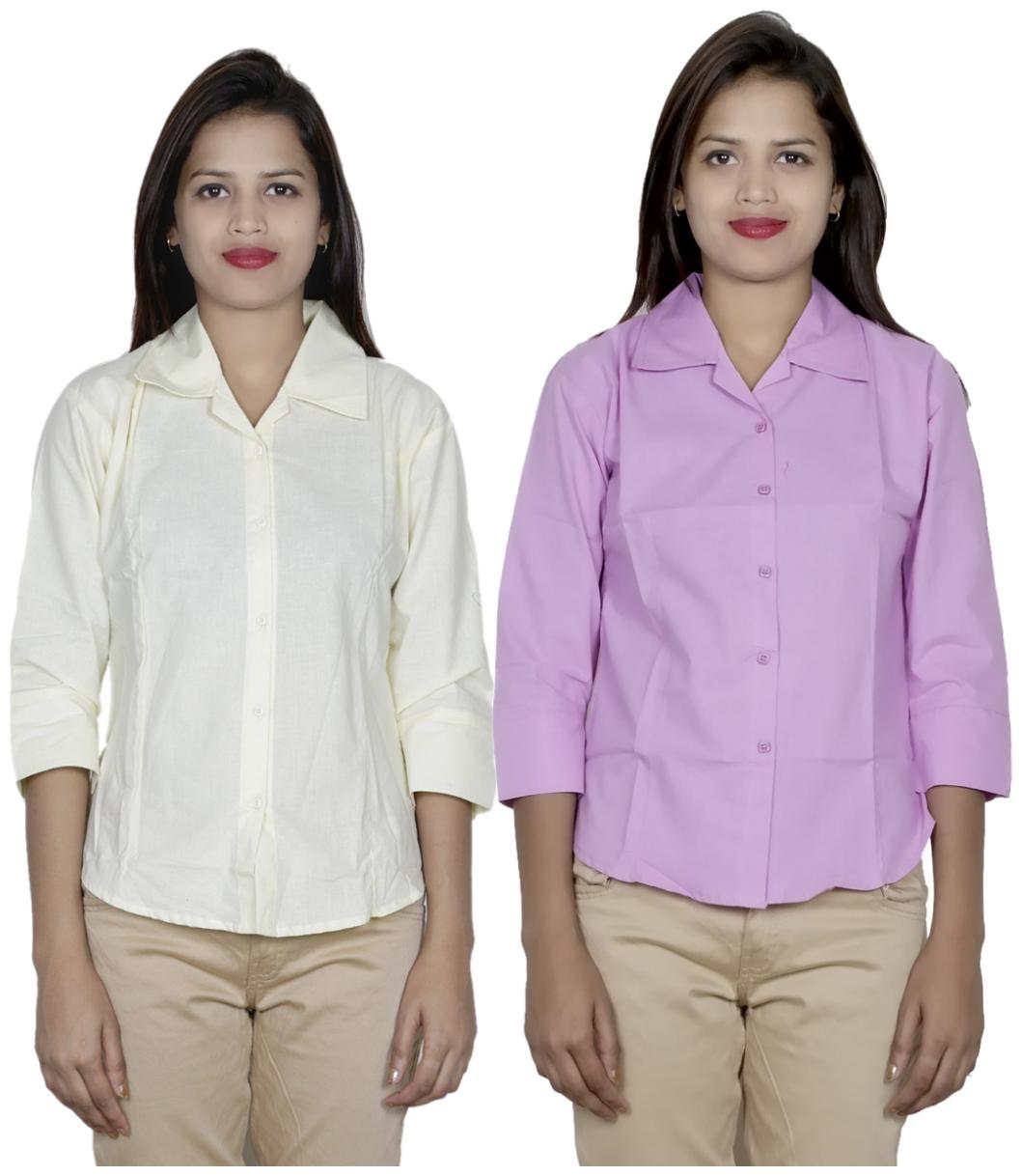 

Indiweaves Women Multi Solid Regular Fit Shirt
