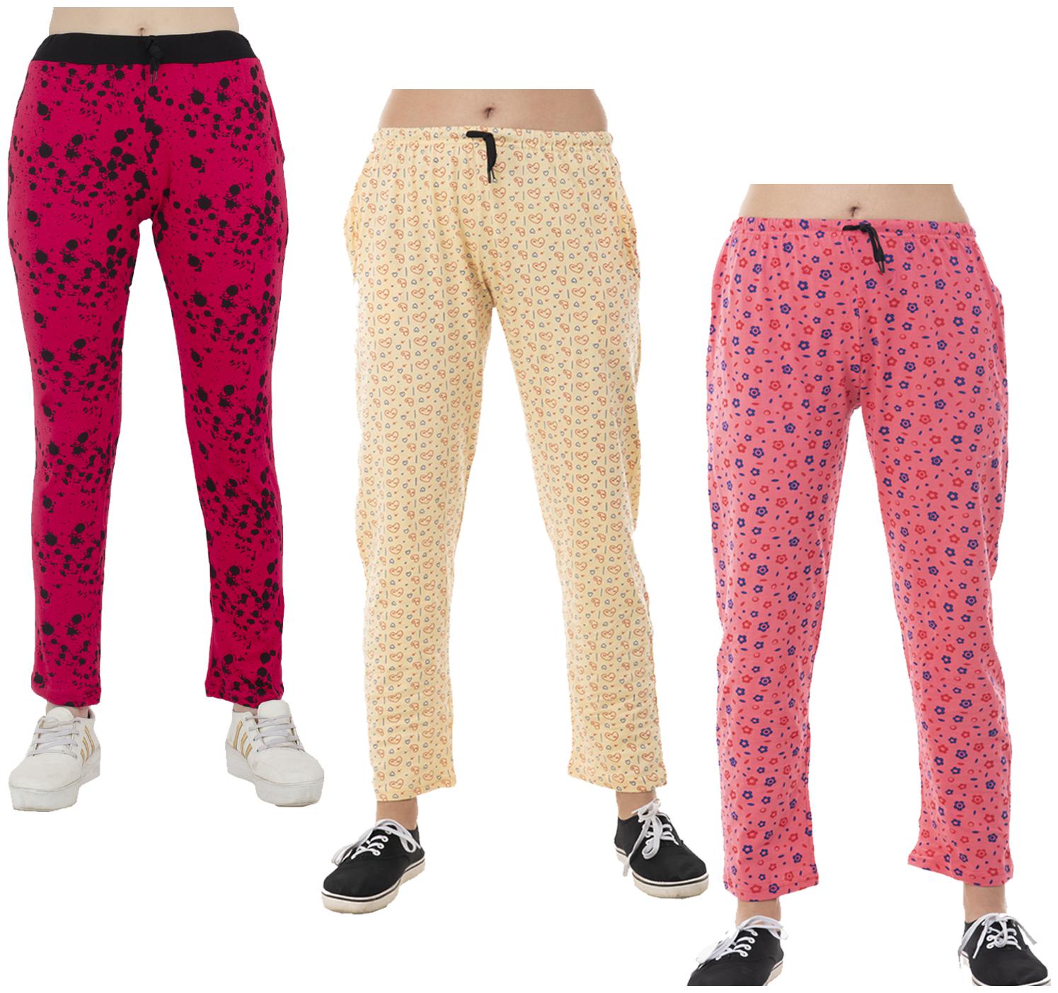 

Indiweaves Women Regular fit Cotton Printed Track pants - Multi