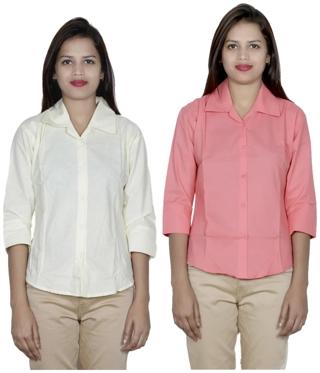 

Indiweaves Women Multi Solid Regular Fit Shirt
