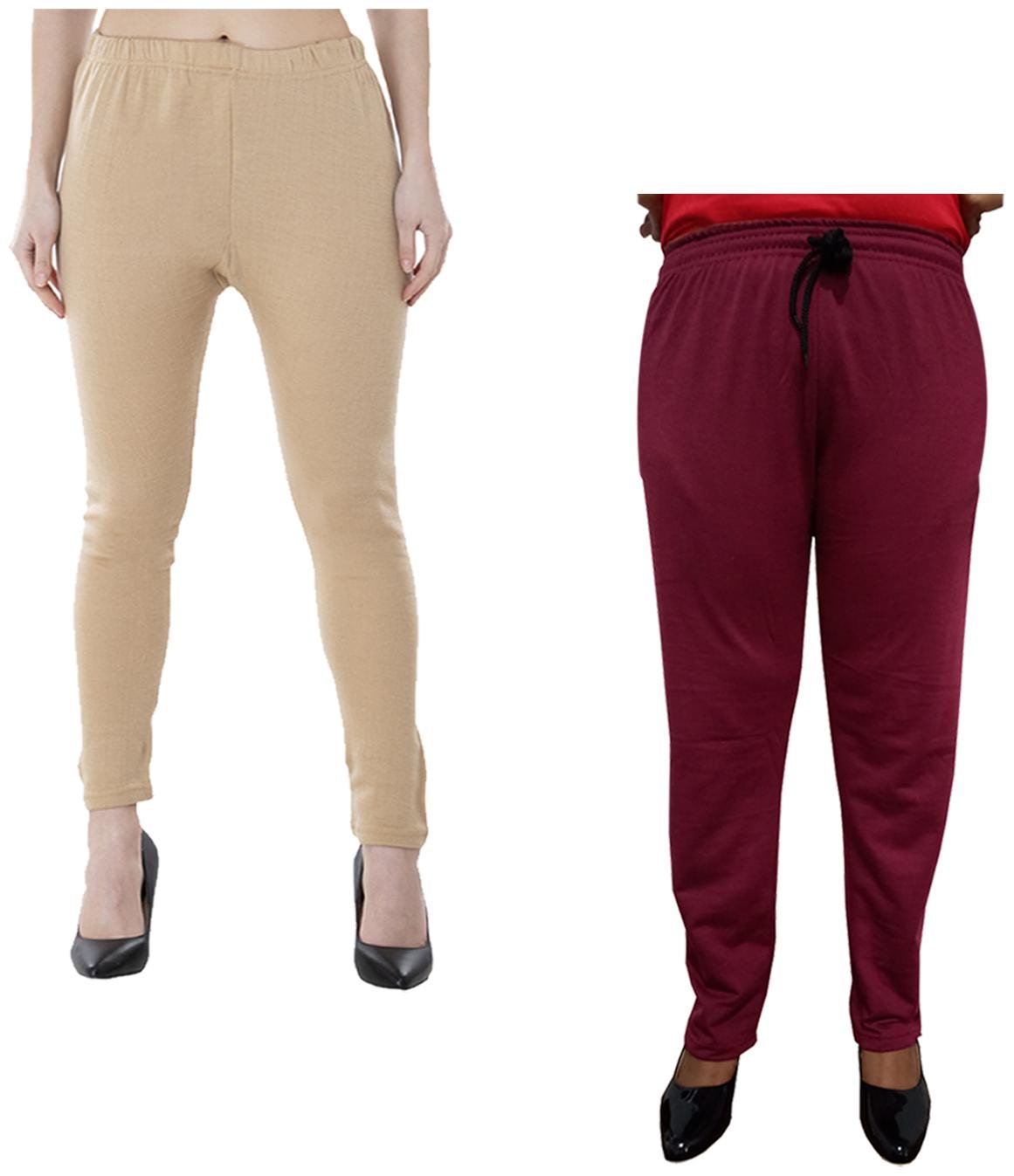 

Indiweaves Women Regular fit Fleece Solid Track pants - Multi