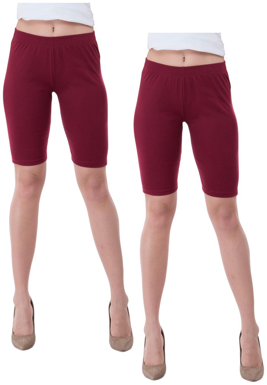 

Indiweaves Women Solid Regular shorts - Maroon