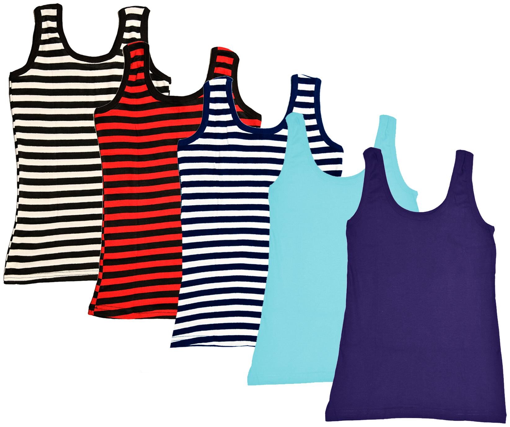 

Indiweaves Women Multi Regular fit U neck Cotton Tank top