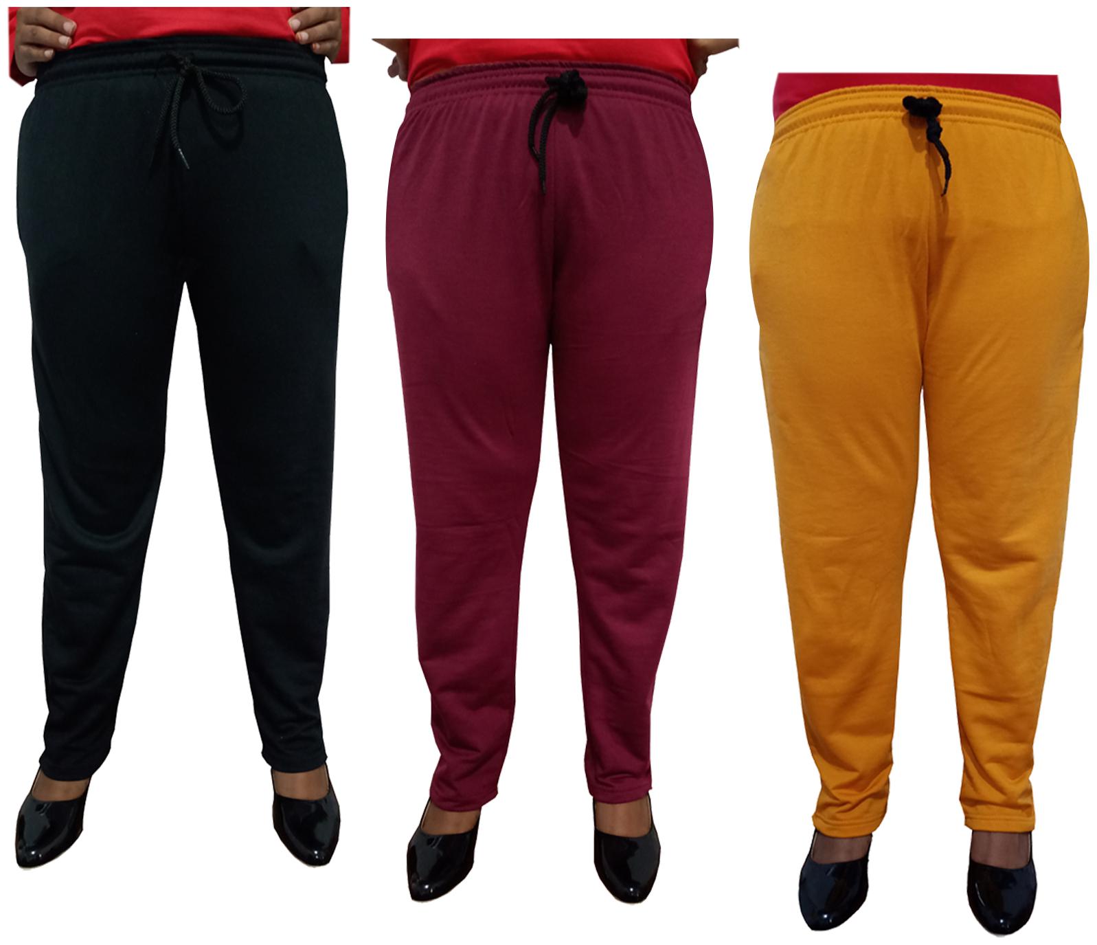 

Indiweaves Women Regular fit Fleece Solid Track pants - Multi
