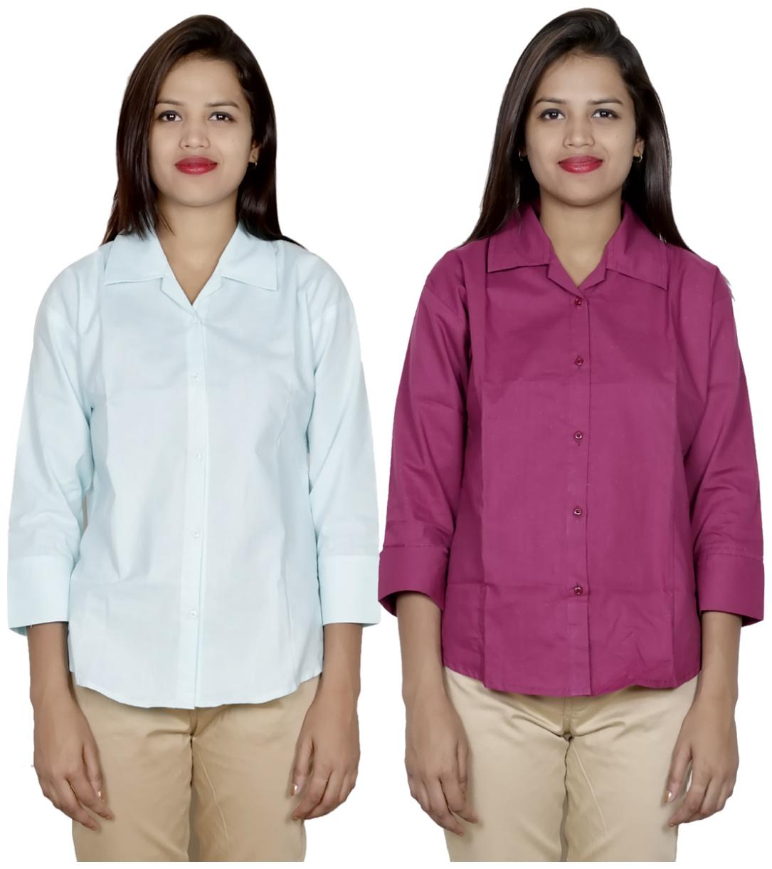 

Indiweaves Women Multi Solid Regular Fit Shirt