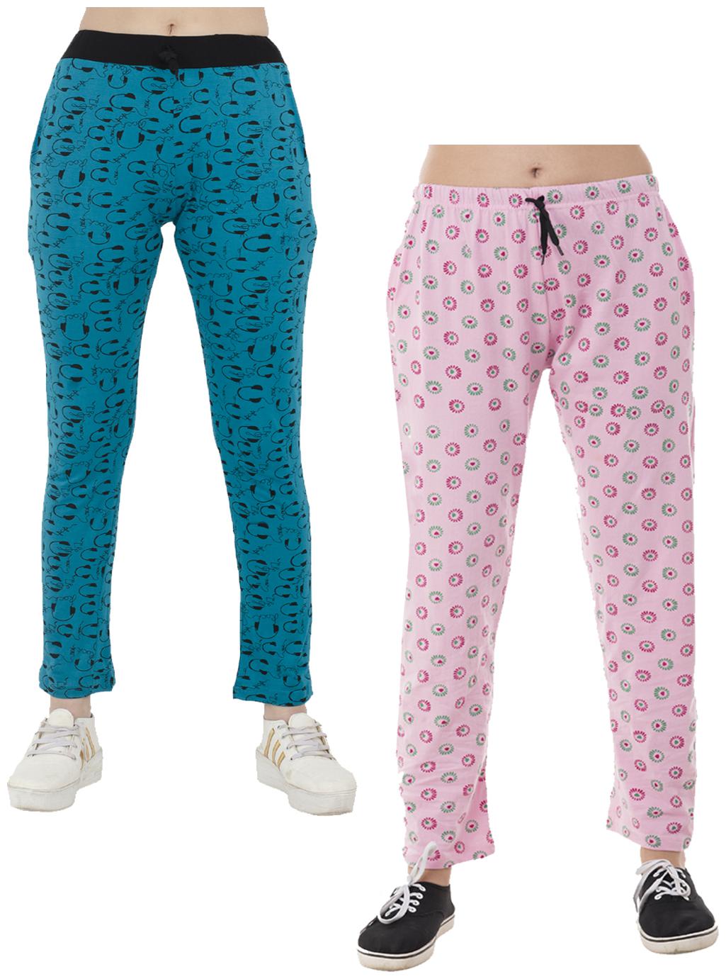 

Indiweaves Women Regular fit Cotton Printed Track pants - Multi