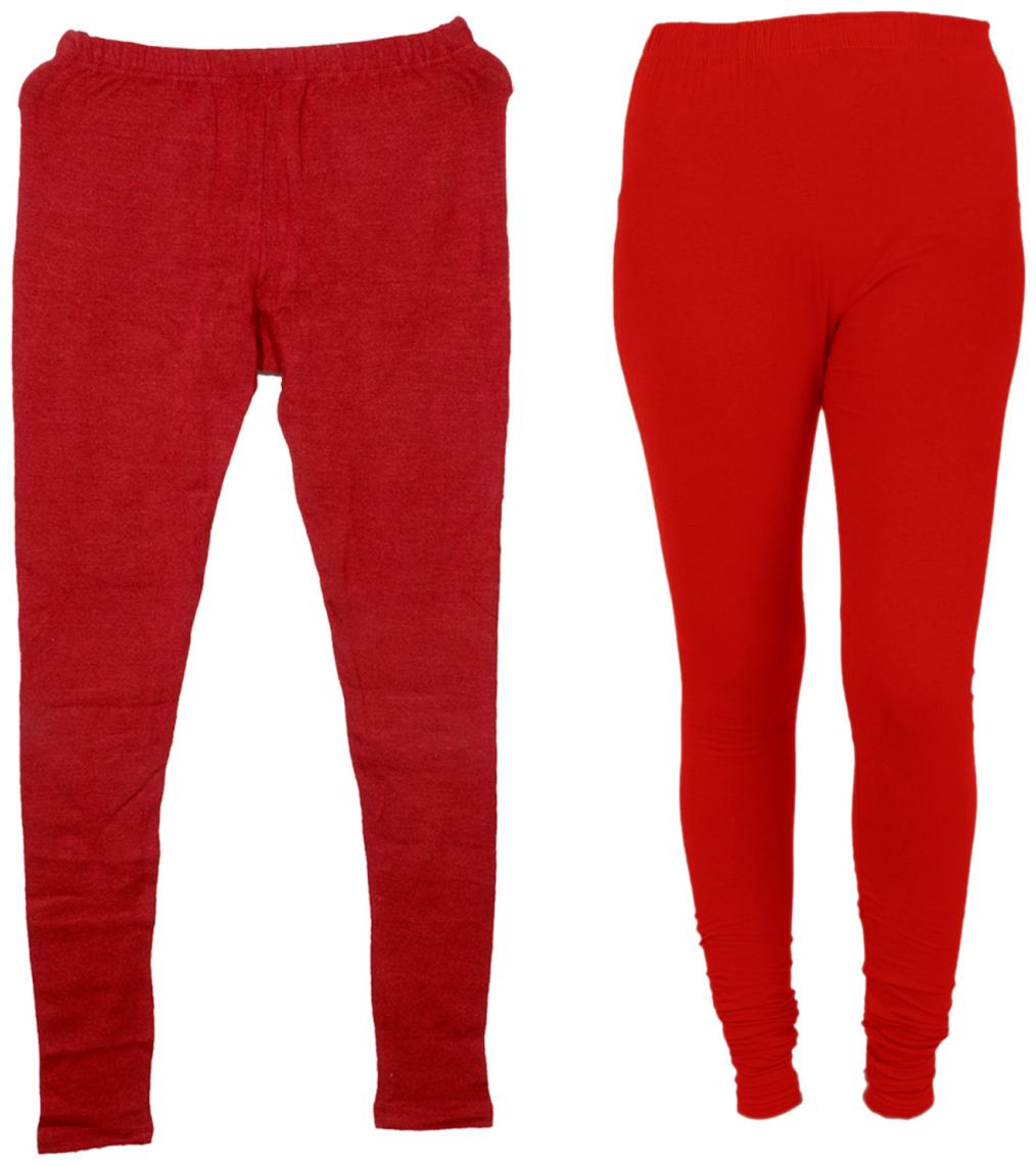 

IndiWeaves Women 1 Warm Wollen and 1 Cotton Lycra Tights (Set of- 2)